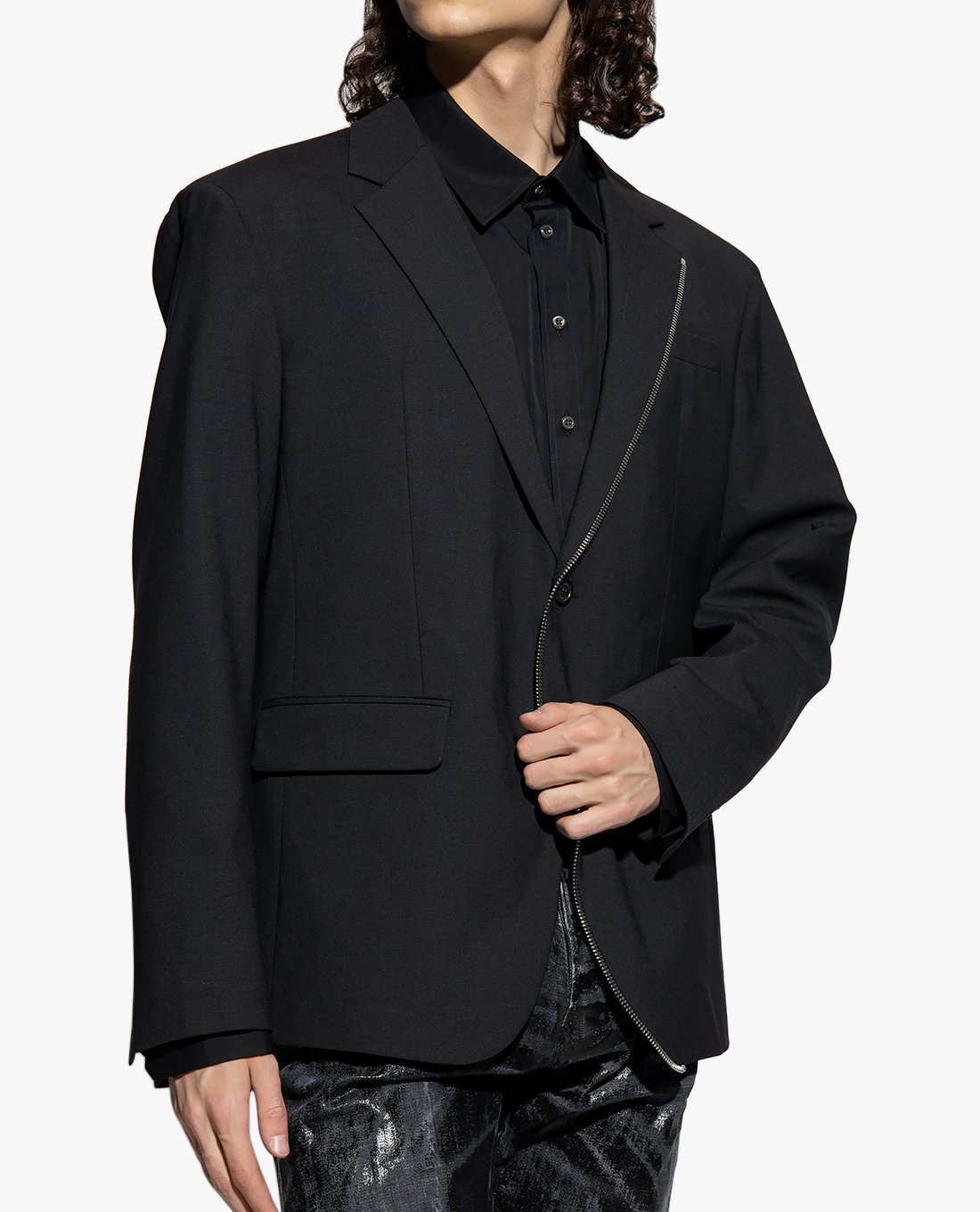 DSQUARED2 - Áo blazer nam tay dài viền zip hiện đại