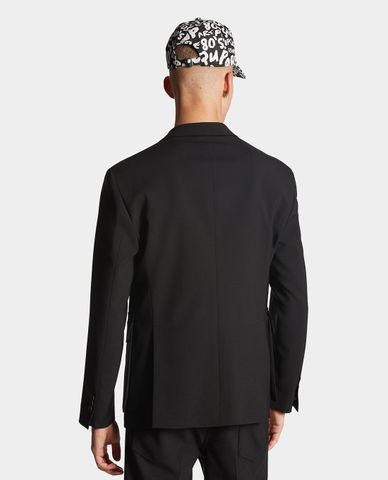  DSQUARED2 - Áo khoác blazer nam phom suông phối túi hộp Black Utility 