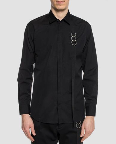  DSQUARED2 - Áo sơ mi dài tay phối khoen tròn D-Ring Detail 