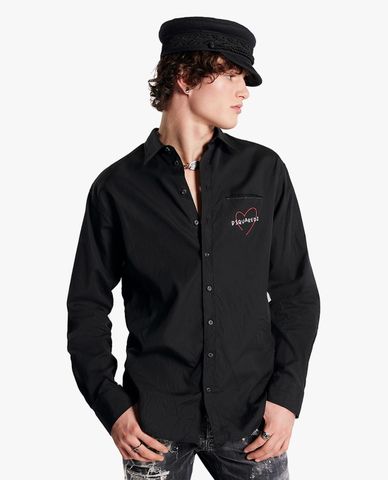  DSQUARED2 - Áo sơ mi nam cổ bẻ tay dài Relaxed Dan 