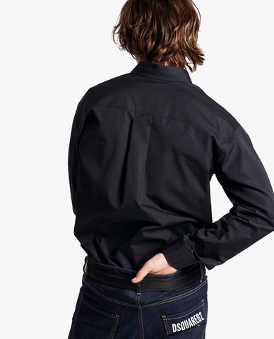  DSQUARED2 - Áo sơ mi nam phom suông tay dài Logo 