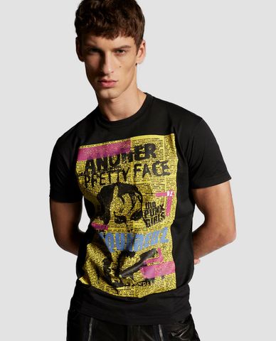  DSQUARED2 - Áo thun nam cổ tròn Pretty Face Printed 