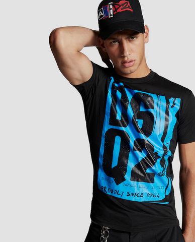  DSQUARED2 - Áo thun nam cổ tròn Pressato 
