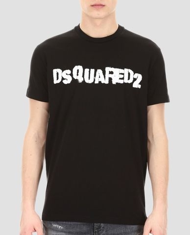  DSQUARED2 - Áo thun nam tay ngắn cổ tròn in logo 