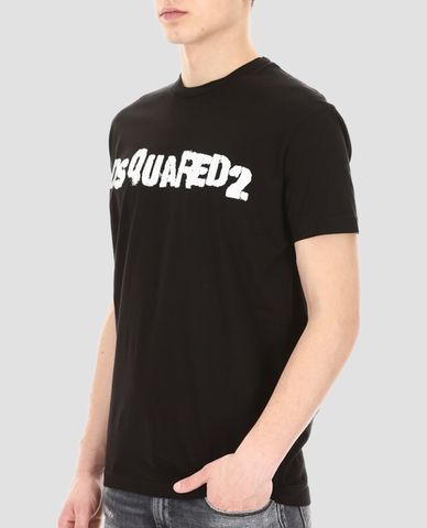  DSQUARED2 - Áo thun nam tay ngắn cổ tròn in logo 