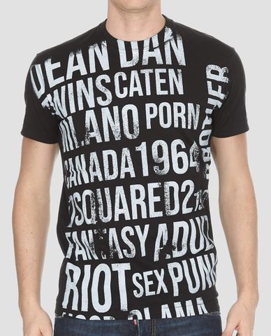  DSQUARED2 - Áo thun nam tay ngắn cổ tròn Printed 