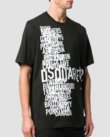  DSQUARED2 - Áo thun nam cổ tròn in chữ Fantansy Logo 