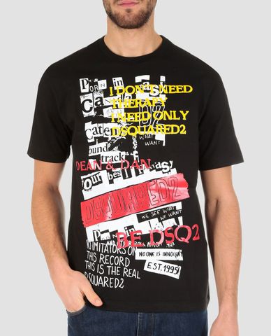  DSQUARED2 - Áo thun nam ngắn tay cổ tròn Graphic 