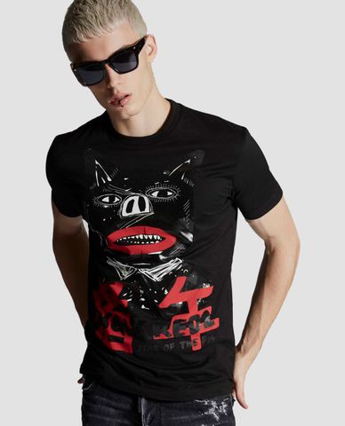  DSQUARED2 - Áo thun nam ngắn tay cổ tròn Year Of The Pig 