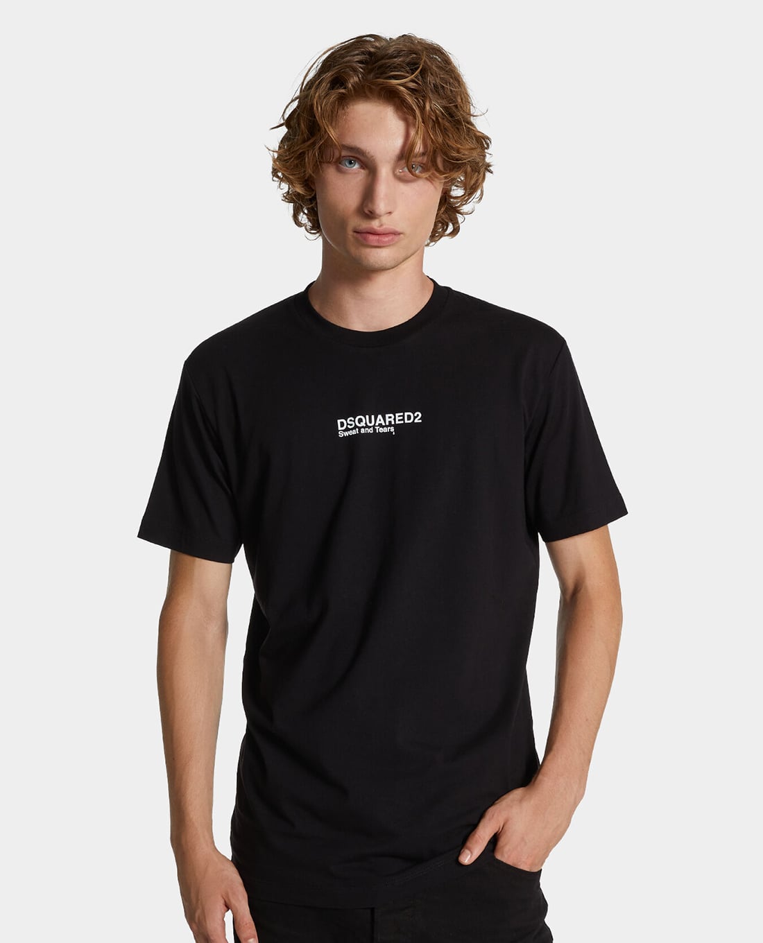 DSQUARED2 - Áo thun nam cổ tròn tay ngắn Sweat And Tears