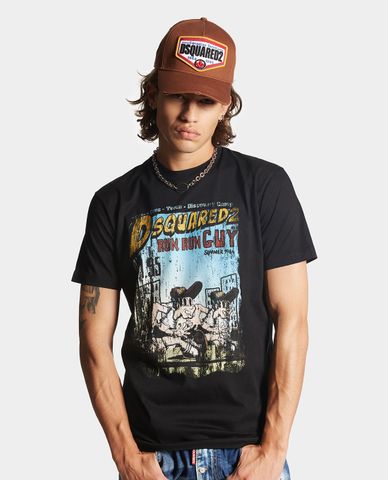  DSQUARED2 - Áo thun nam tay ngắn in hình cá tính Cool Fit 