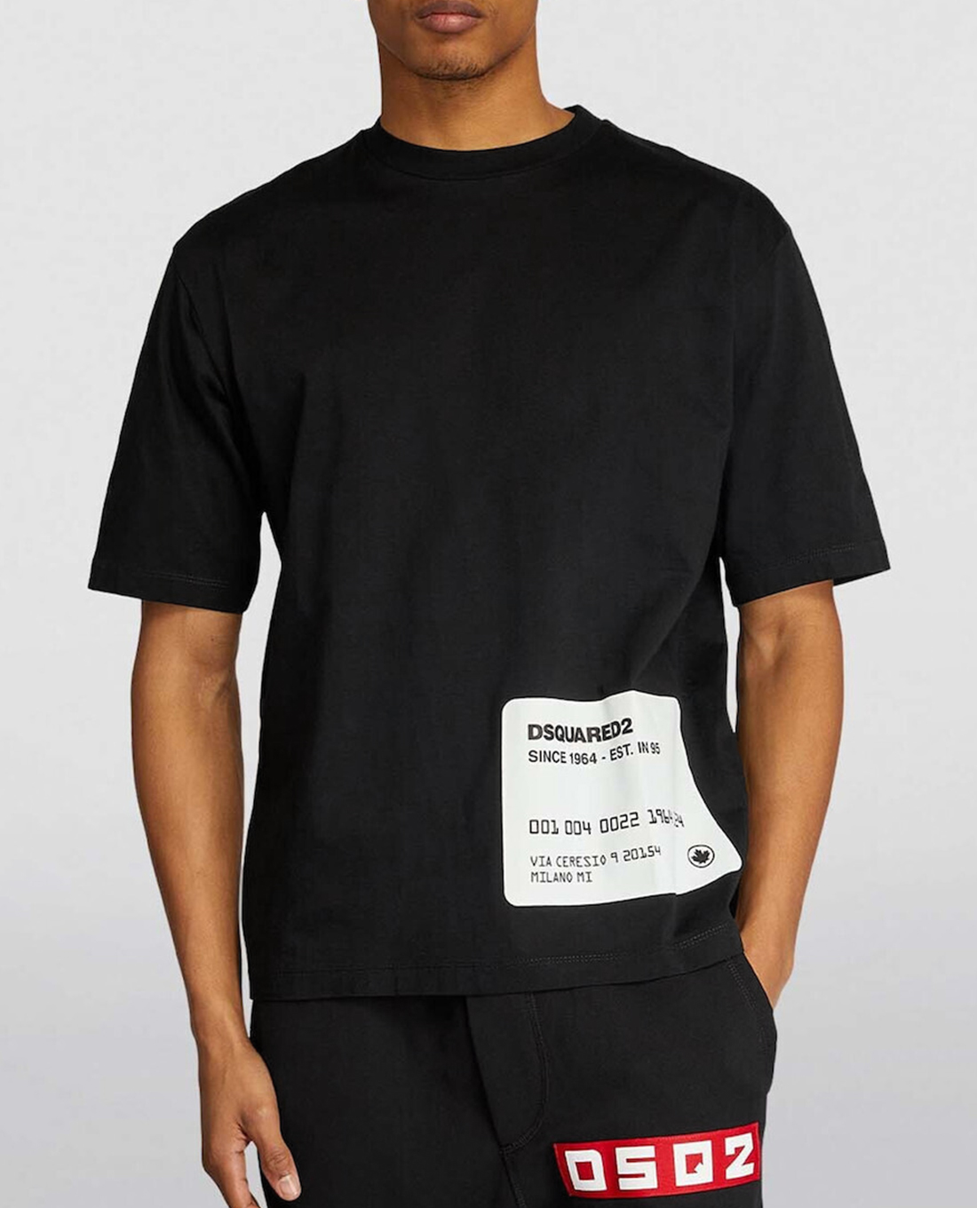 DSQUARED2 - Áo thun nam cổ tròn tay ngắn phối logo cách điệu cá tính