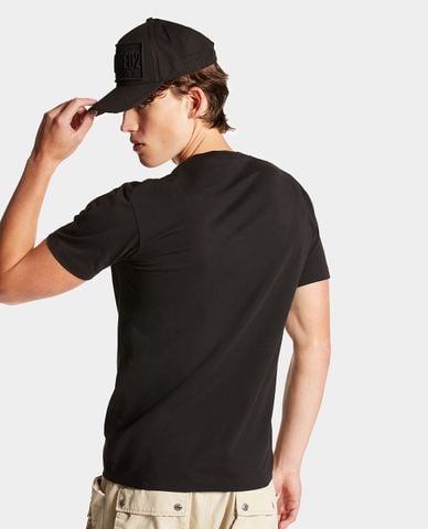  DSQUARED2 - Áo thun nam cổ V tay ngắn phối logo kim loại Cool Fit 