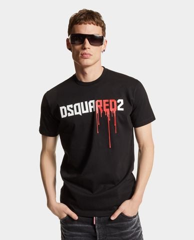  DSQUARED2 - Áo thun nam cổ tròn tay ngắn Bloody Red 