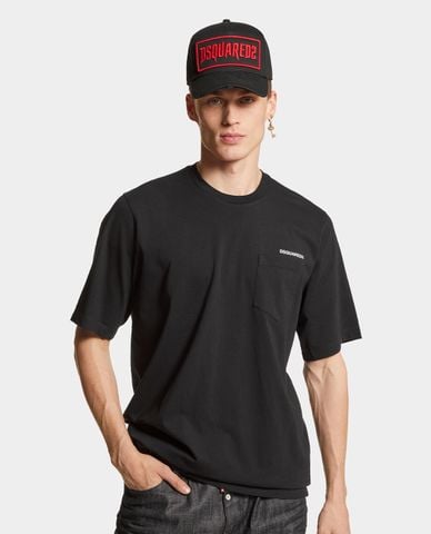  DSQUARED2 - Áo thun nam cổ tròn tay ngắn hiện đại Diablo 