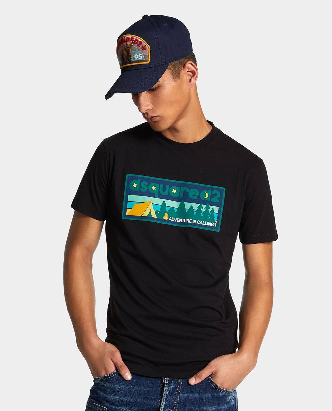 DSQUARED2 - Áo thun nam cổ tròn tay ngắn Adventure