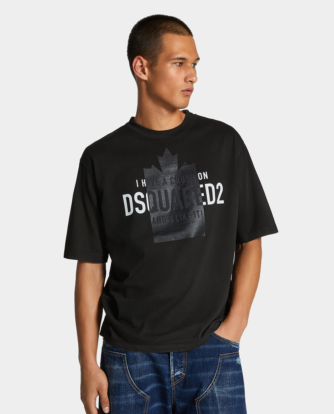 DSQUARED2 - Áo thun nam cổ tròn tay ngắn Crush