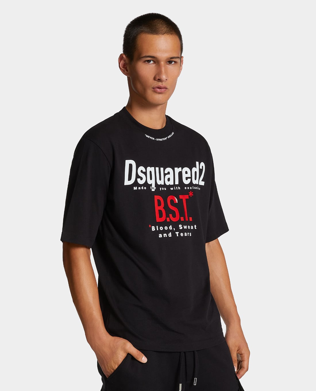 DSQUARED2 - Áo thun nam cổ tròn tay ngắn Blood Sweat Tears