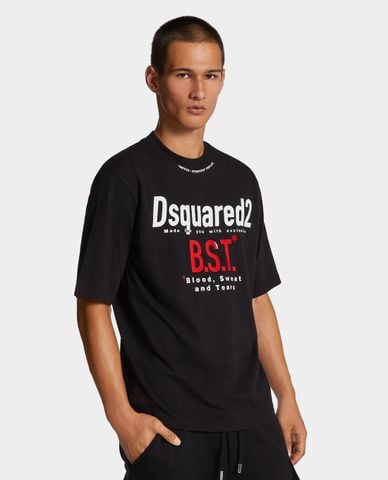  DSQUARED2 - Áo thun nam cổ tròn tay ngắn Blood Sweat Tears 
