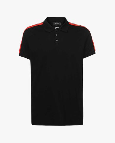  DSQUARED2 - Áo polo nam phom suông Leaf Tape 