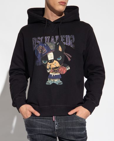  DSQUARED2 - Áo hoodie nam in hình hoạt hình trẻ trung Cool Fit 