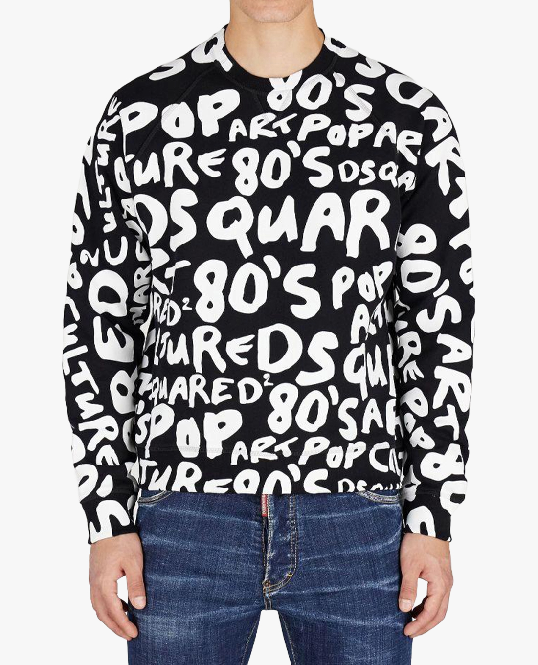 DSQUARED2 - Áo sweatshirt nam cổ tròn tay dài Pop 80's Cool Fit