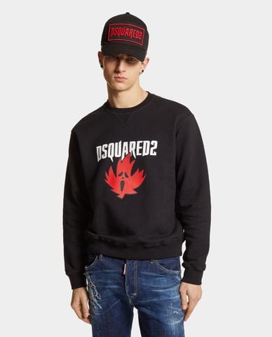  DSQUARED2 - Áo sweatshirt nam cổ tròn tay dài Cool Fit 
