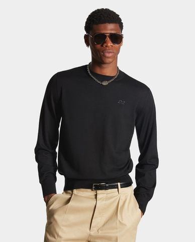  DSQUARED2 - Áo sweater nam cổ tròn tay dài tinh tế 