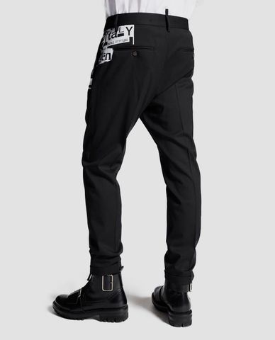  DSQUARED2 - Quần kiểu nam họa tiết dán chữ 