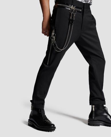  DSQUARED2 - Quần kiểu nam phối dây xích Stretch Wool Hockney 