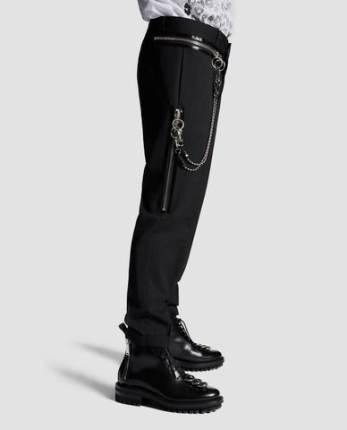  DSQUARED2 - Quần kiểu nam phối dây xích Stretch Wool Hockney 