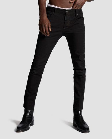  DSQUARED2 - Quần jeans nam đen tuyền Skater 