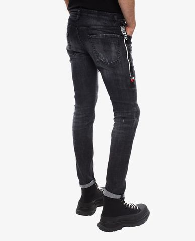  DSQUARED2 - Quần jeans nam denim wash bạc phom ôm thời trang 
