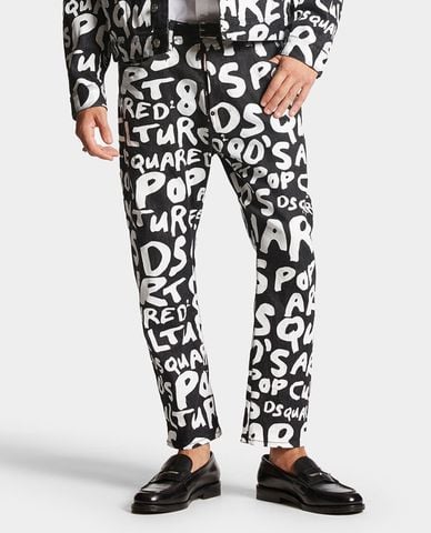  DSQUARED2 - Quần jeans nam phom ôm Black Sprout Factory Wash Bro 