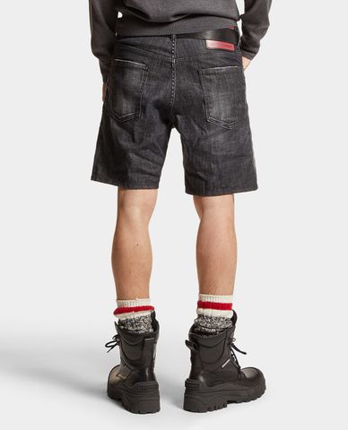  DSQUARED2 - Quần short jeans nam wash bạc Marine 