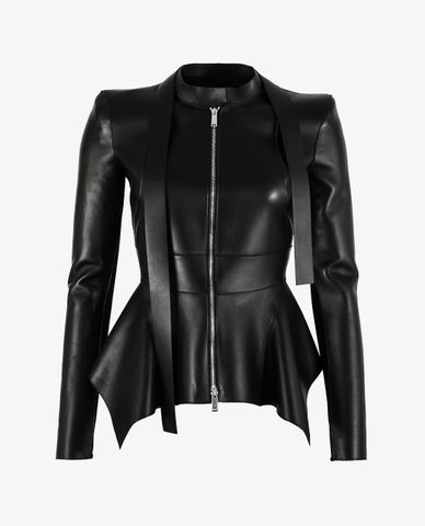  DSQUARED2 - Áo khoác da nữ Irregular Bottom 