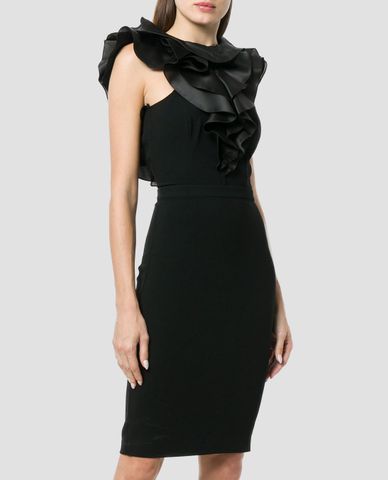  DSQUARED2 - Đầm mini phối bèo to bản Teal Color 