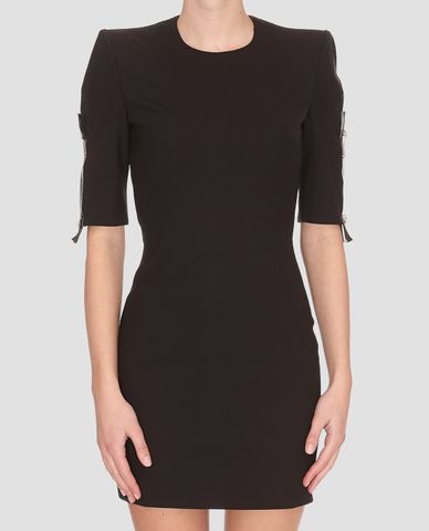  DSQUARED2 - Đầm mini ôm phối khóa kéo ở tay 
