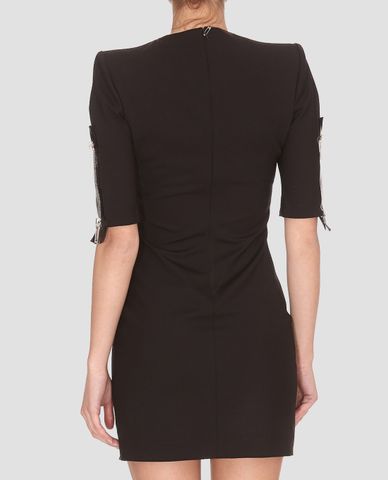  DSQUARED2 - Đầm mini ôm phối khóa kéo ở tay 