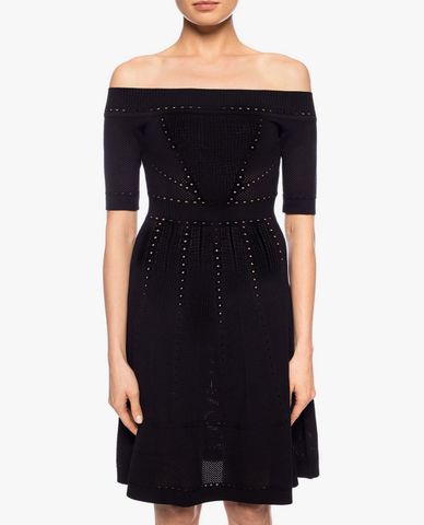  DSQUARED2 - Đầm mini bẹt vai tay ngắn Ruffle 