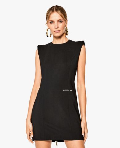  DSQUARED2 - Đầm mini cổ tròn phối zip Rochie cocktail Arwen 