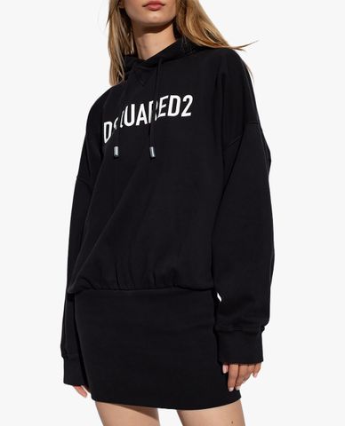  DSQUARED2 - Đầm mini tay dài mũ trùm Hooded 