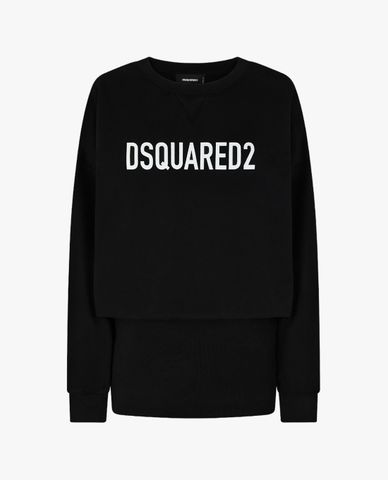  DSQUARED2 - Đầm mini cổ tròn tay dài Eco Dyed 