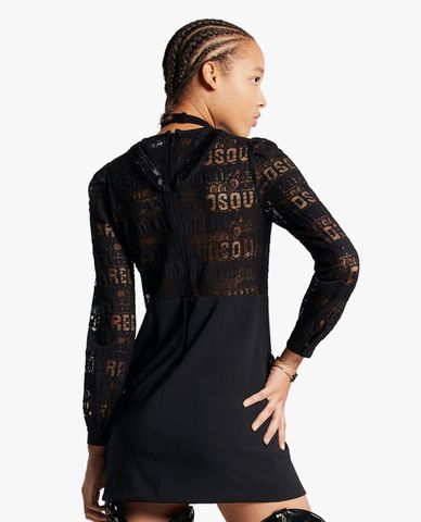  DSQUARED2 - Đầm mini cổ bẻ tay dài Lacey 
