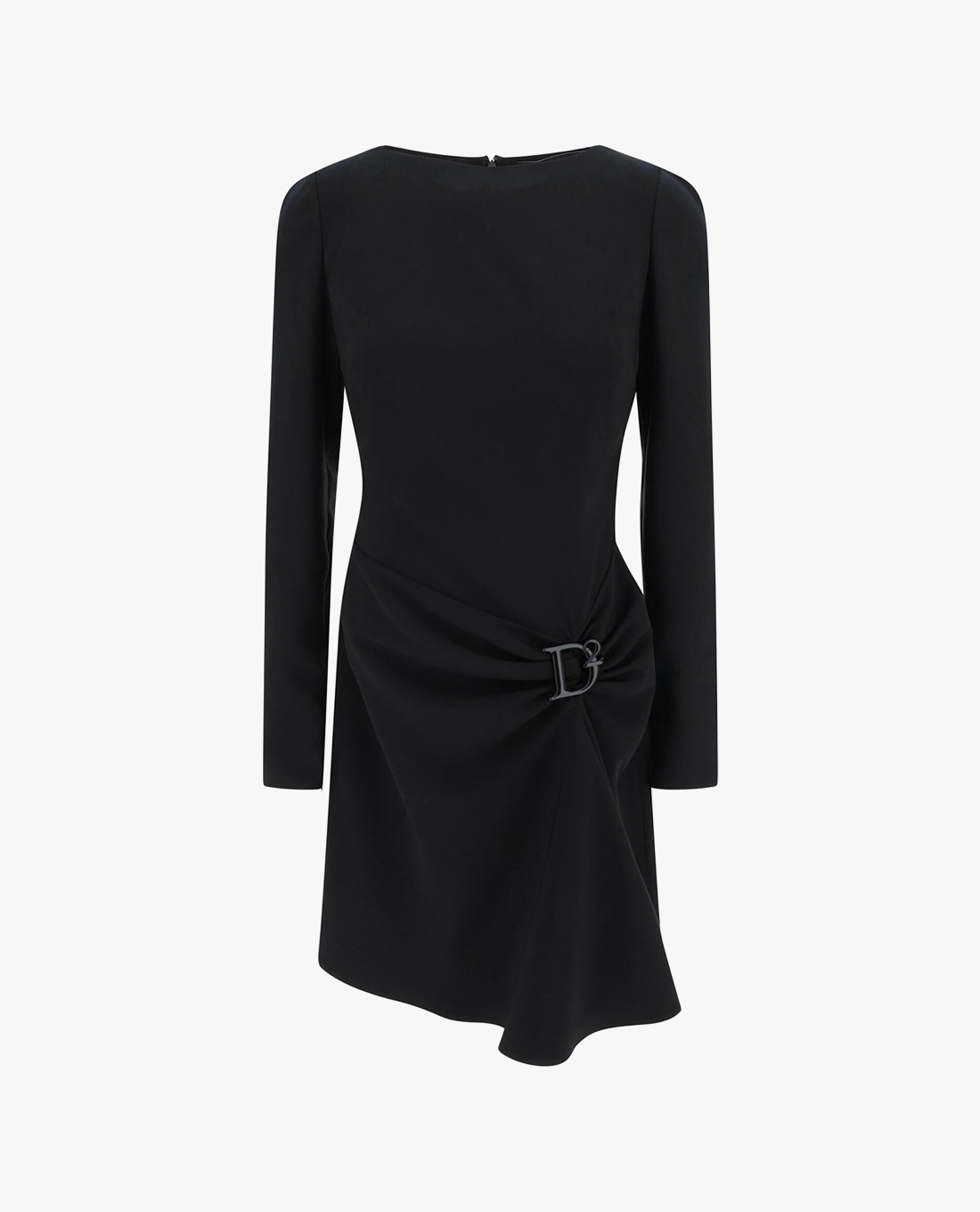 DSQUARED2 - Đầm mini cổ tròn tay dài phối logo sang trọng