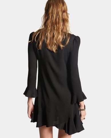  DSQUARED2 - Đầm xếp li mini tay dài phom rộng Fluid Tunic 