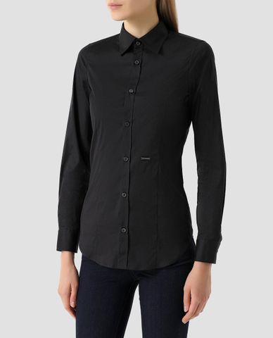  DSQUARED2 - Áo sơ mi nữ tay dài Logo Patch 