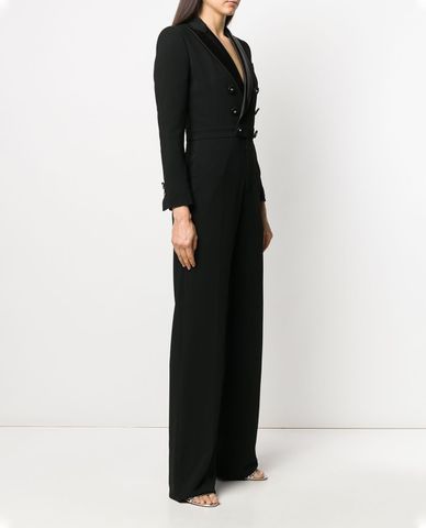  DSQUARED2 - Jumpsuit cổ V tay dài Oscar Black Viscose Crepe 