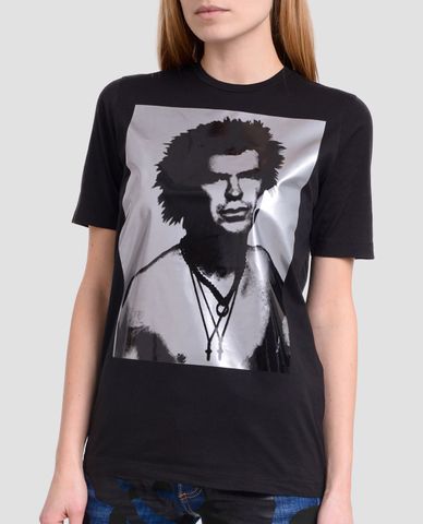  DSQUARED2 - Áo thun nữ cổ tròn họa tiết in ảnh chụp 