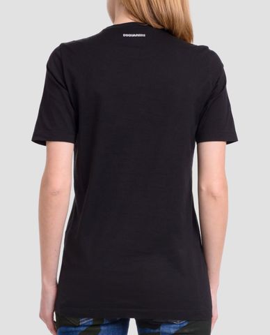  DSQUARED2 - Áo thun nữ cổ tròn họa tiết in ảnh chụp 